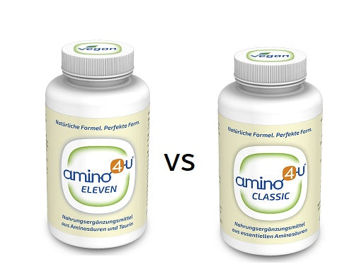 Dosierung Amino4u ELEVEN und Amino4u Classic und deren Zusammensetzung