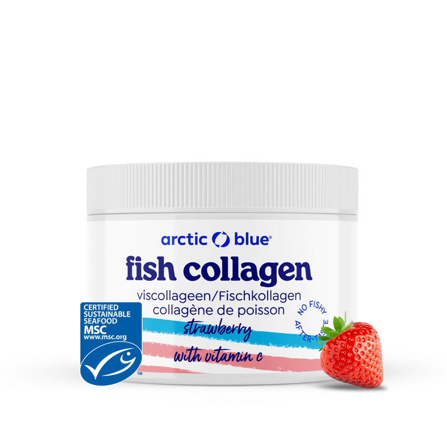 Arctic Blue Kollagen hochwertiges arktisches Fisch Collagen Erdbeere 150g