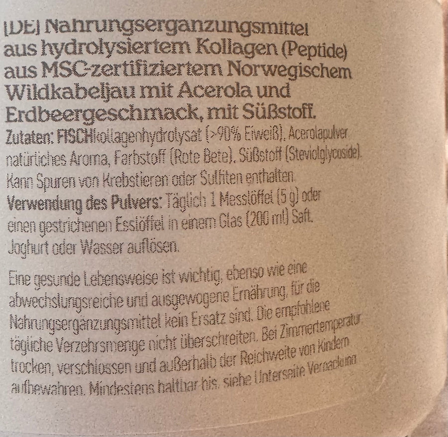 Arctic Blue Kollagen hochwertiges arktisches Fisch Collagen Erdbeere 150g