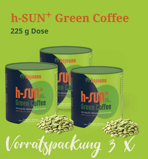 Vorratspackung 3 x H-Sun+ Green Coffee in der Dose (3 x 225g, Gesamt 675g)