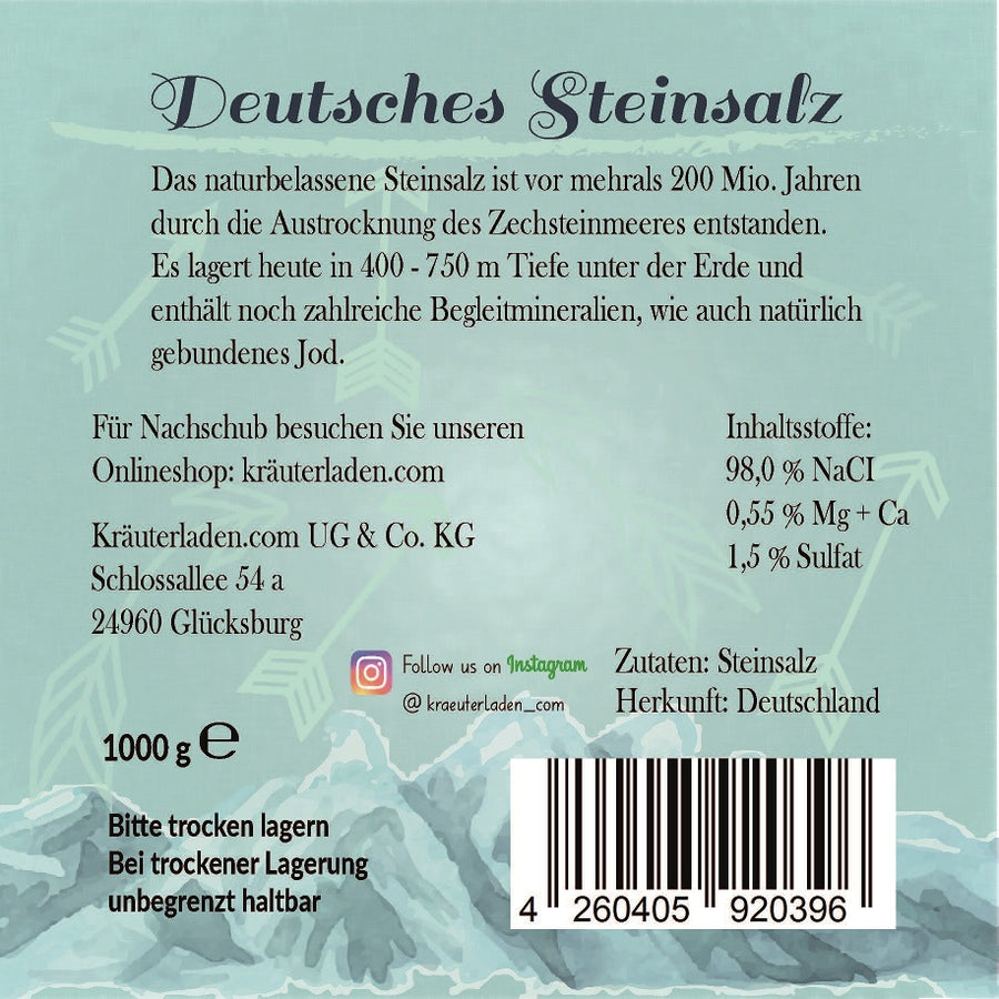 Steinsalz Etikett Kräuterladen.com