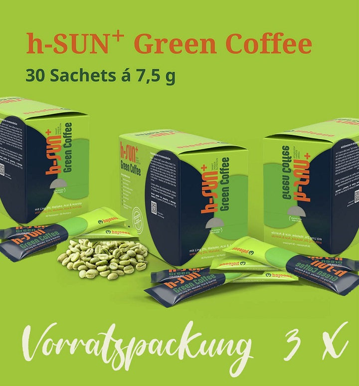 Vorratspackung 3 x H-Sun Green Coffee - Sachets (90 Stück, 3x 30 Tütchen á 7,5 g)